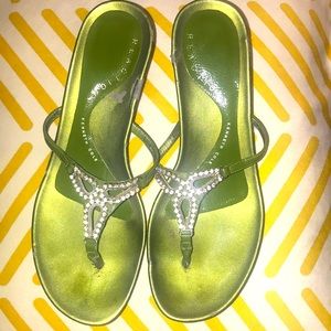 Kenneth Cole Reaction Green w/ Rhinestones Heels Size 6M